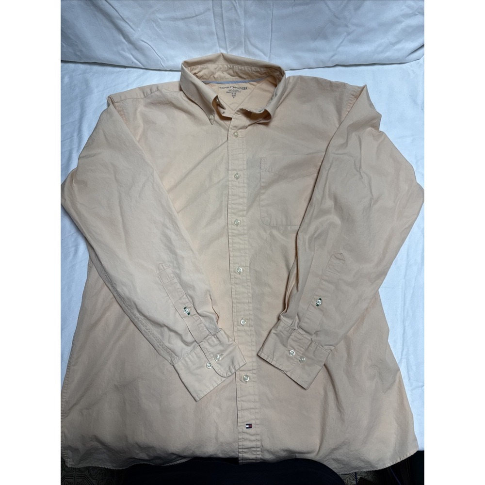 Tommy Hilfiger M Men's Peach Button  Down Shirt